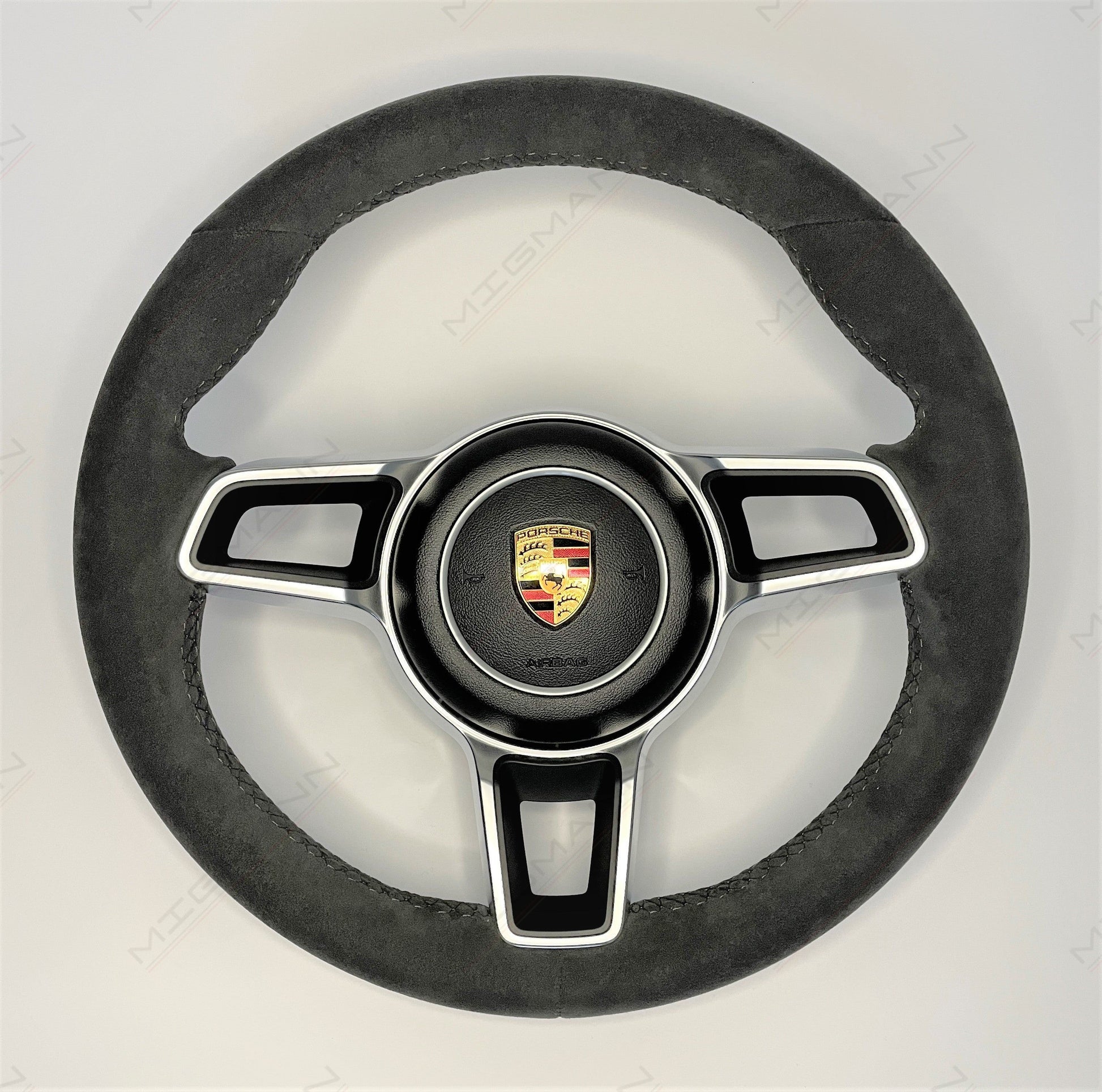 OEM Porsche 991.2 Alcantara steering wheel for manual cars with airbag