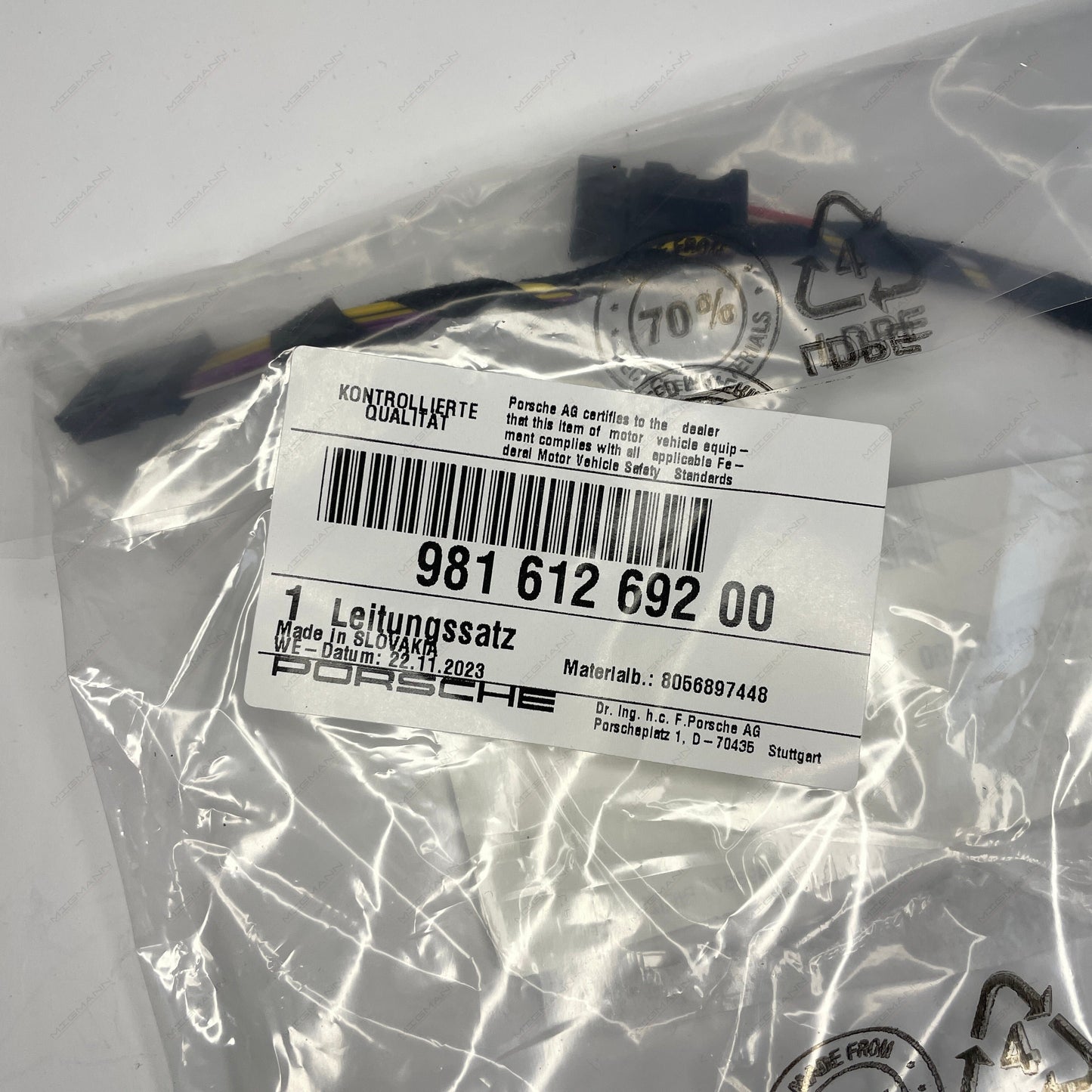 Porsche Sport Chrono Wiring Harness