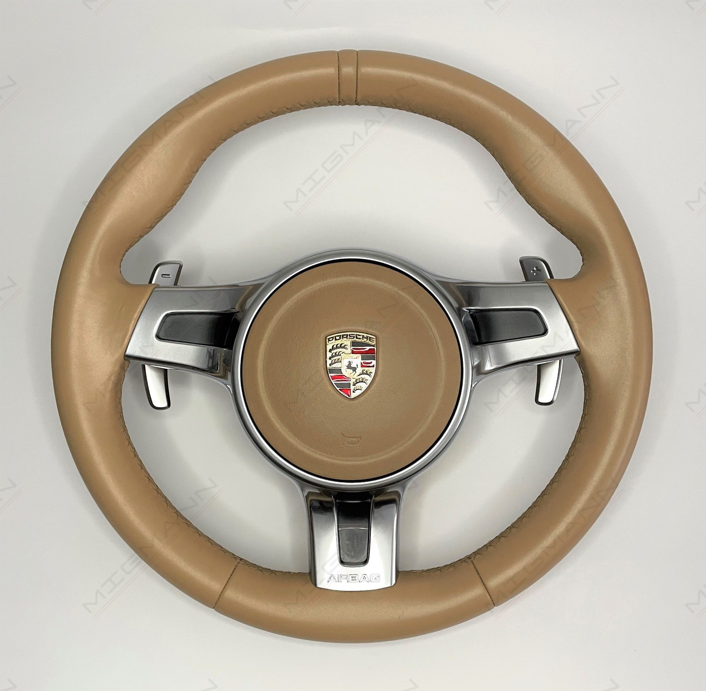 Porsche Luxor Beige Sport Design Steering Wheel MIGMANN