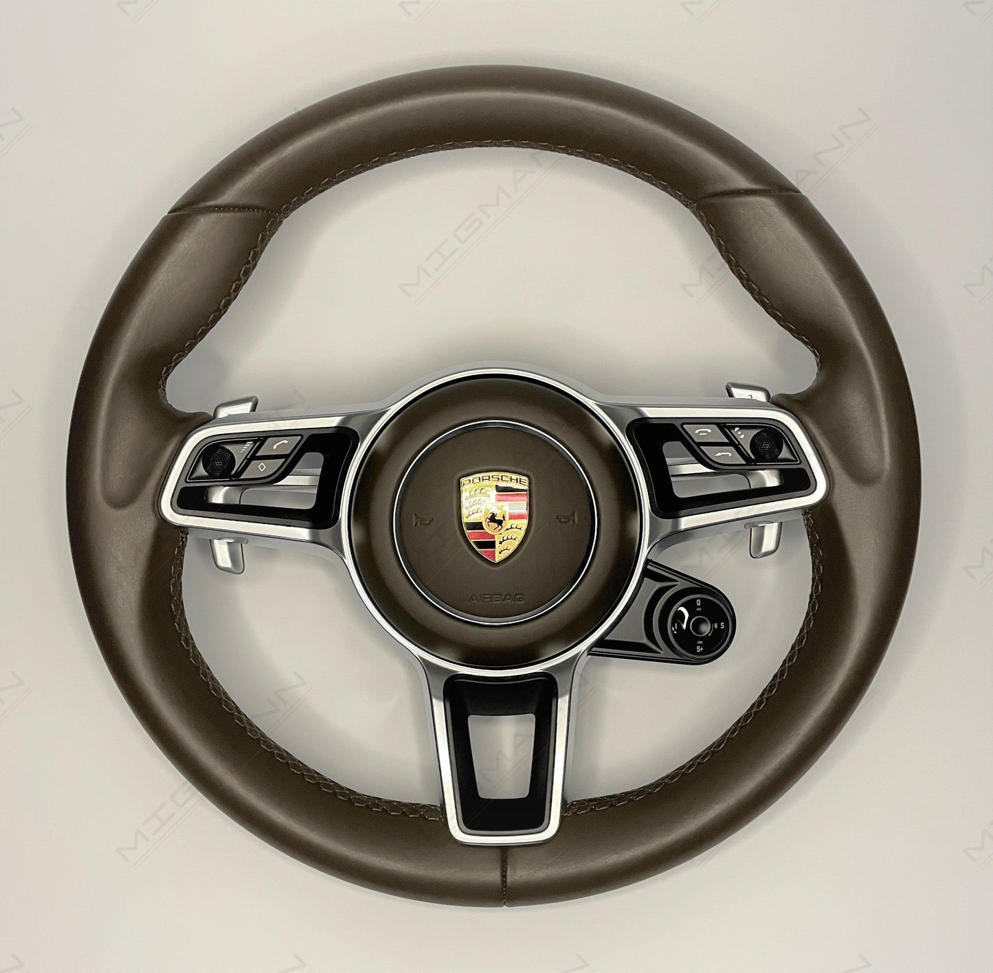 Porsche Steering Wheel with Chrono Controller (Saddle Brown)