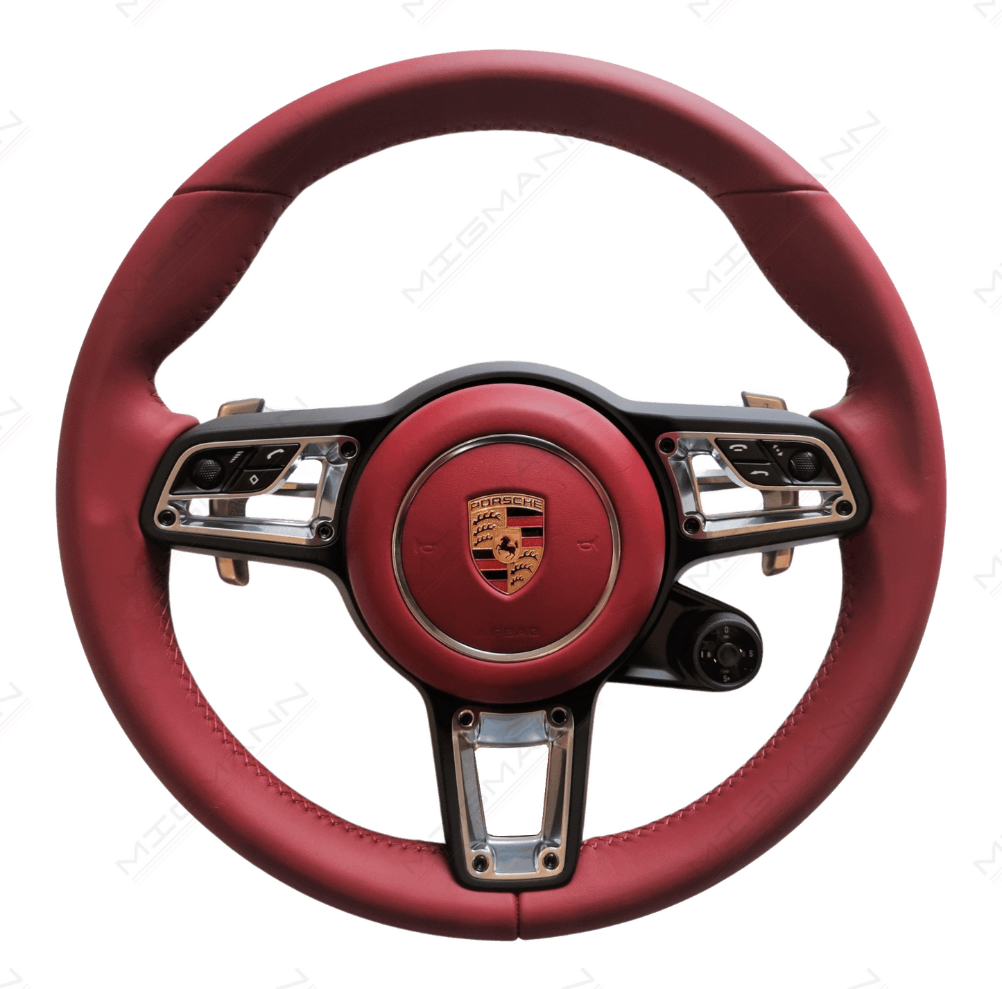 Porsche Red Leather Steering Wheel