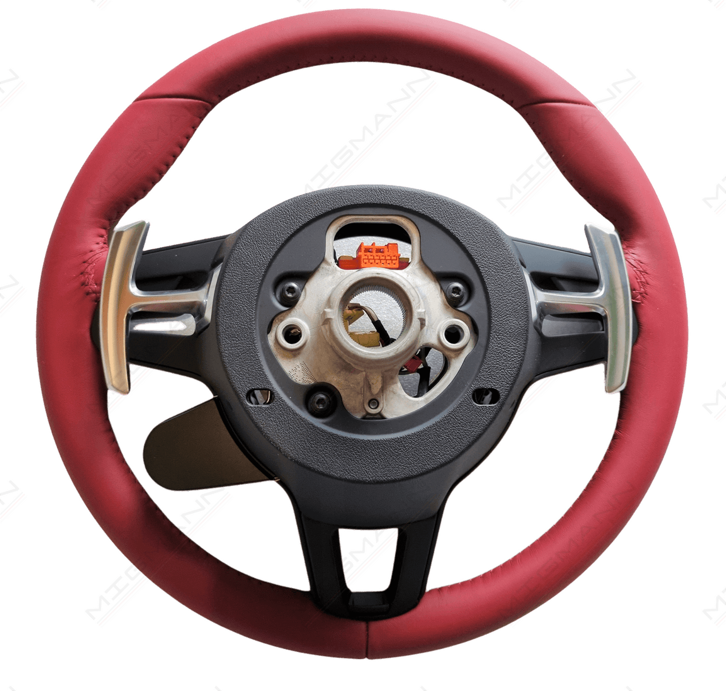 Porsche Red Leather Steering Wheel