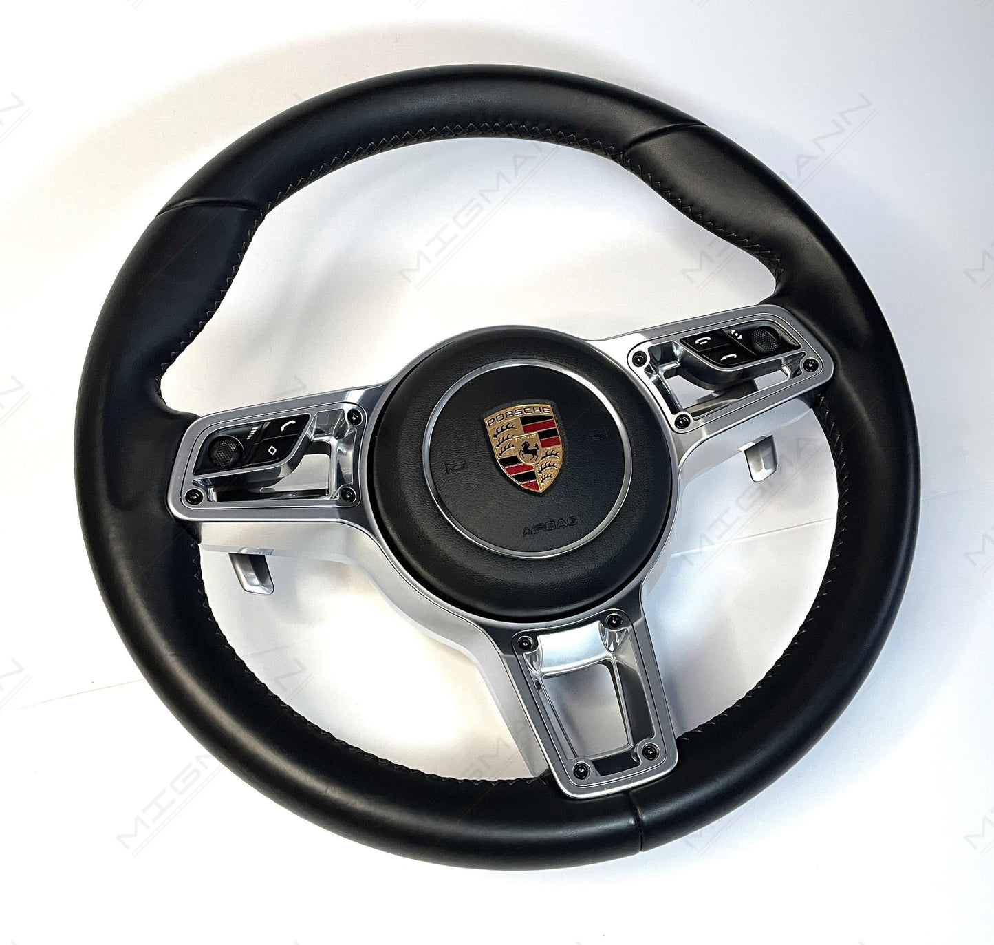 Porsche GT Style Steering Wheel (Silver Trim)