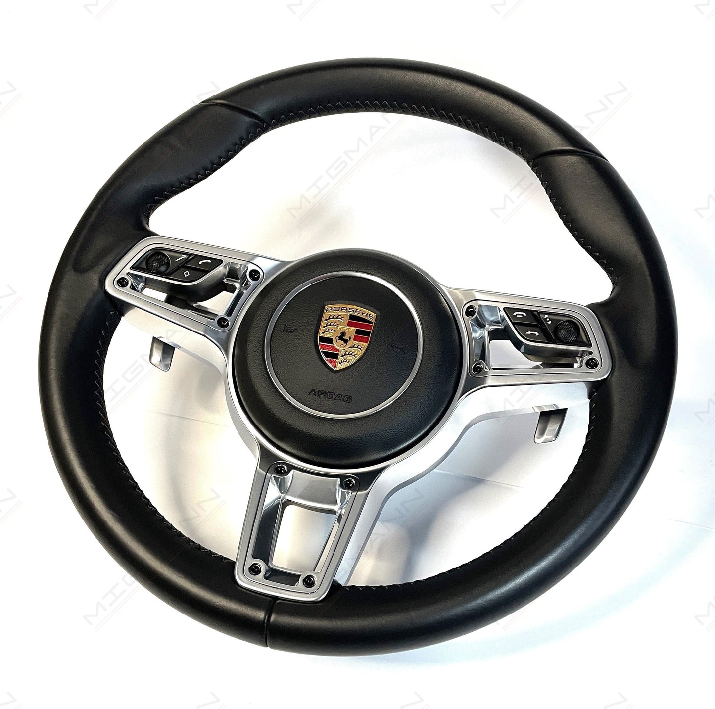 Porsche GT Style Steering Wheel (Silver Trim)