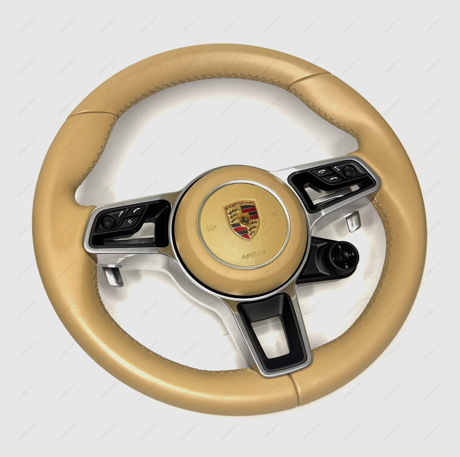 Porsche Luxor Beige Sport Chrono steering wheel OEM
