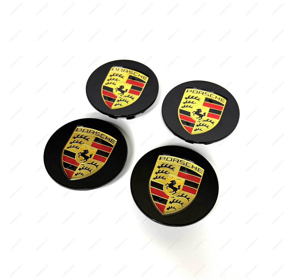 Porsche replacement wheel center caps black