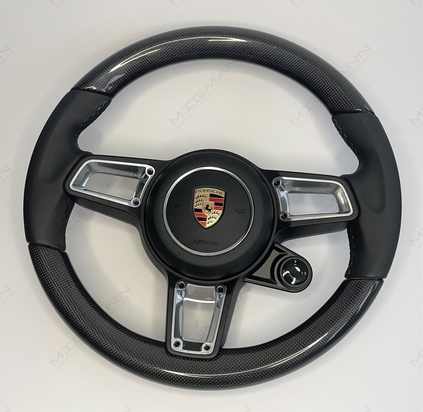 Porsche GT Style Carbon Fiber Steering Wheel With Chrono Controller