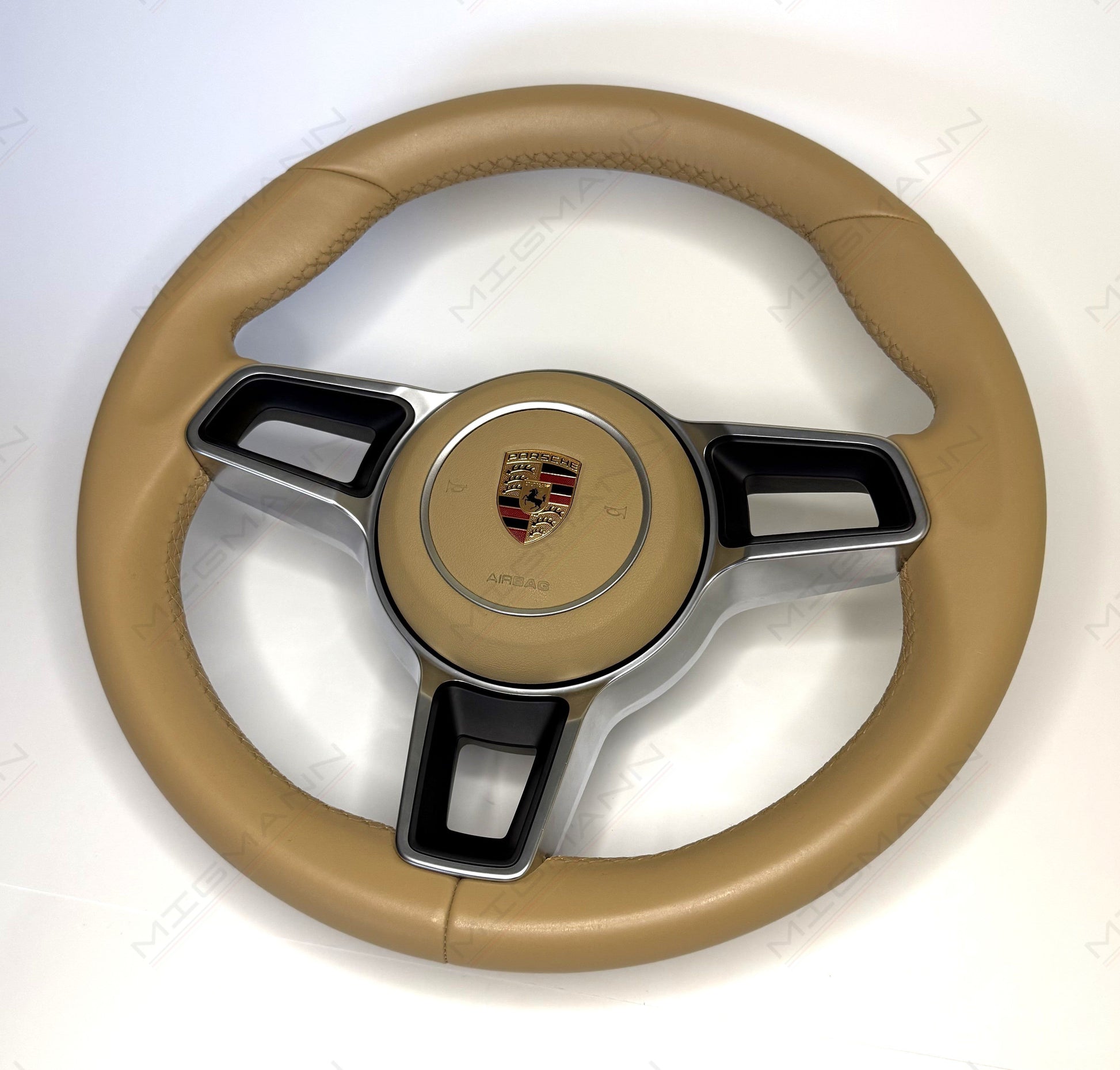 OEM Porsche steering wheel for manual cars – non-multifunction, no paddle shifters