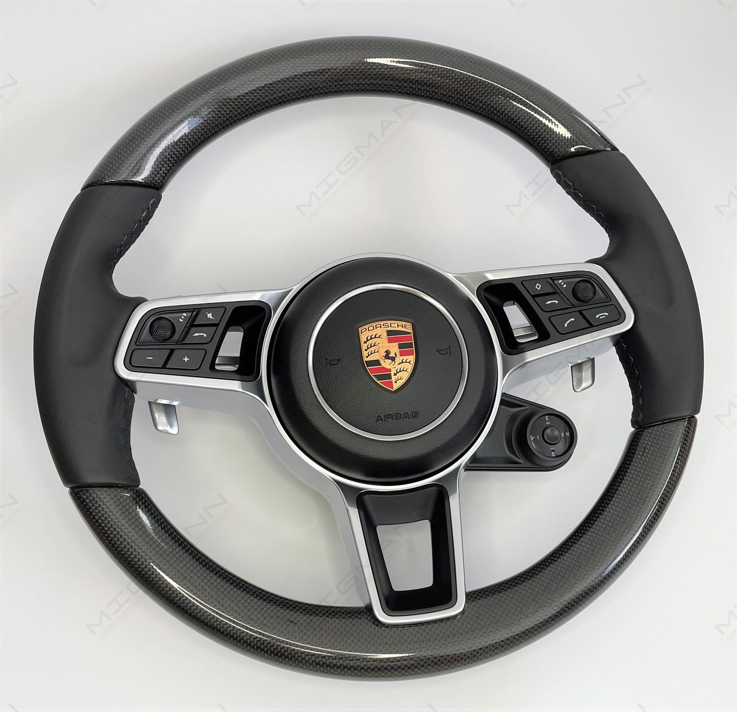 Porsche Carbon Fiber Steering Wheel with Hybrid Sport Chrono