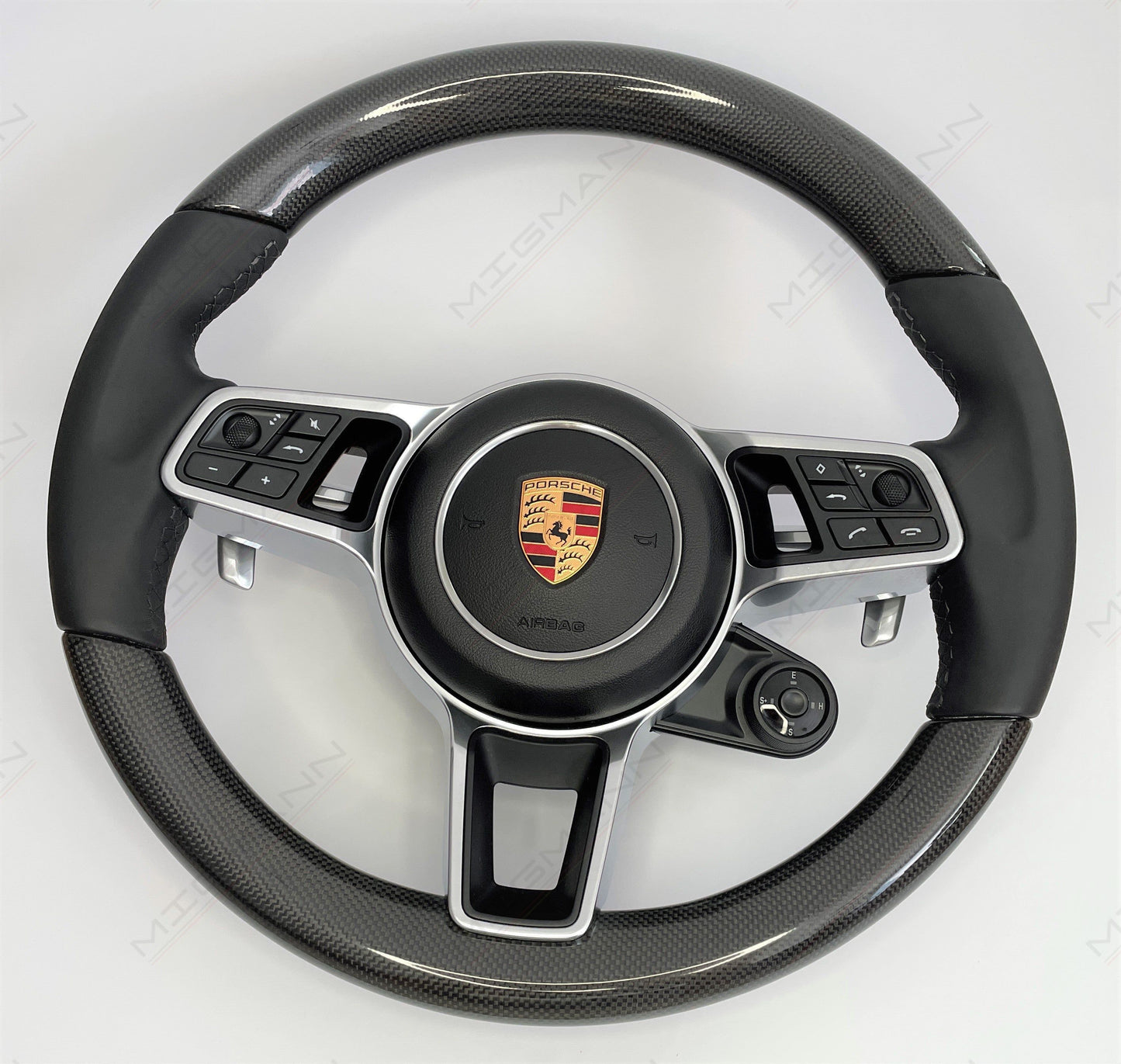 Porsche Carbon Fiber Steering Wheel with Hybrid Sport Chrono