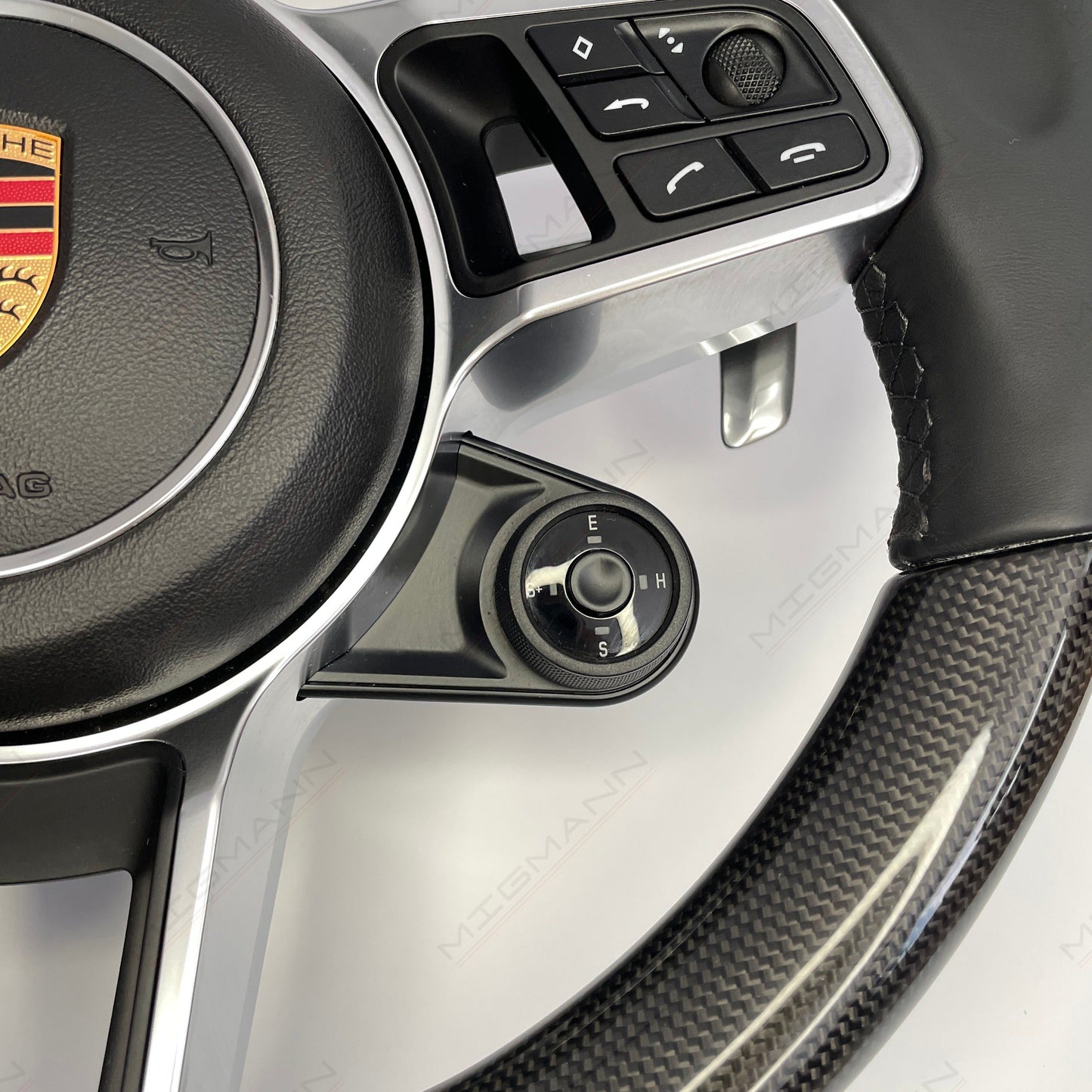 Porsche Carbon Fiber Steering Wheel with Hybrid Sport Chrono