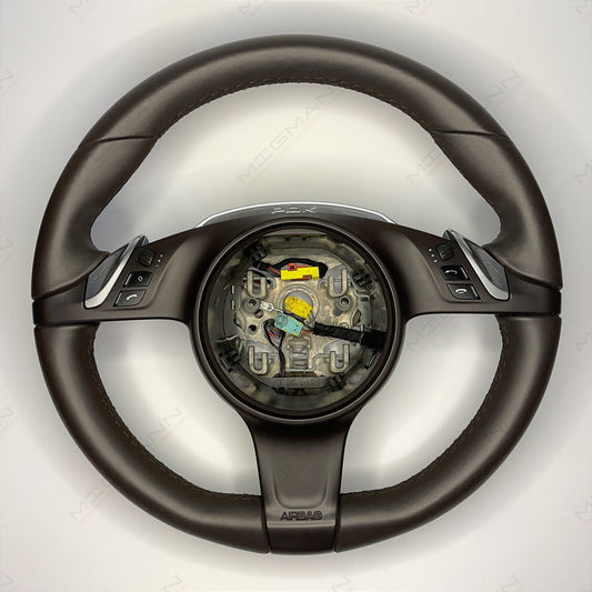 Porsche Espresso Brown Steering Wheel without Airbag