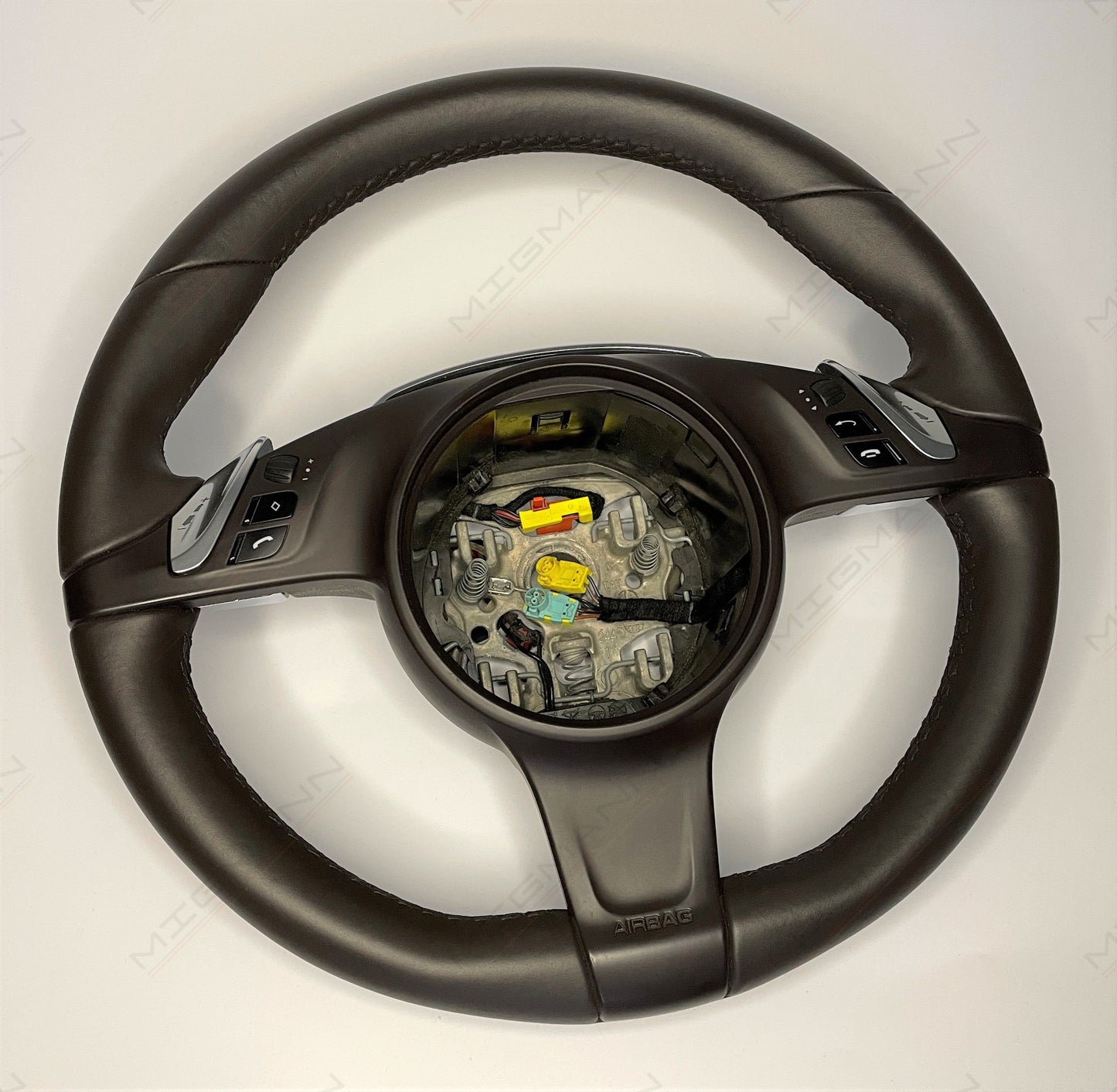 Porsche Espresso Brown Steering Wheel without Airbag