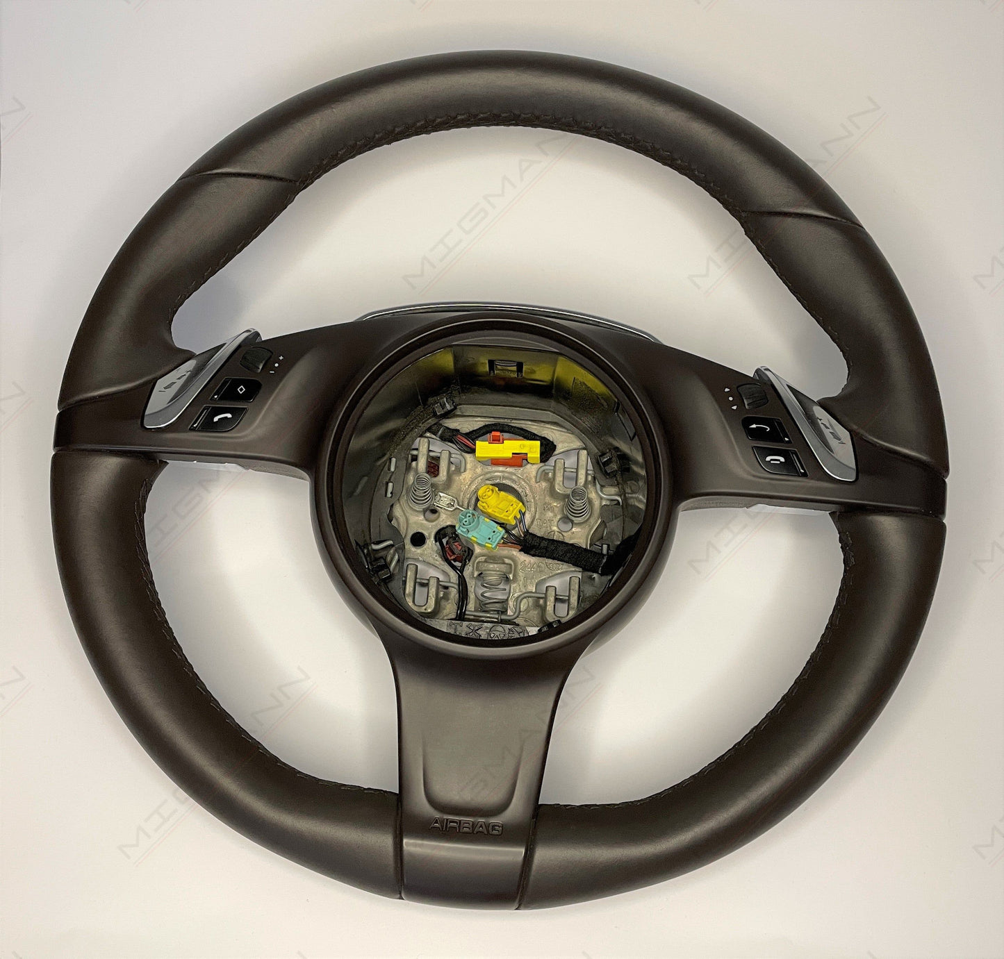 Porsche Espresso Brown Steering Wheel without Airbag