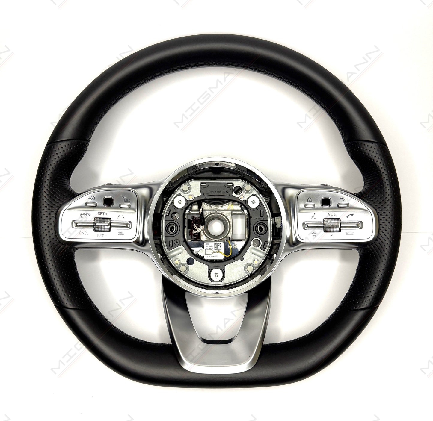 Mercedes leather steering wheel front view no airbag fits W205 W213 W177