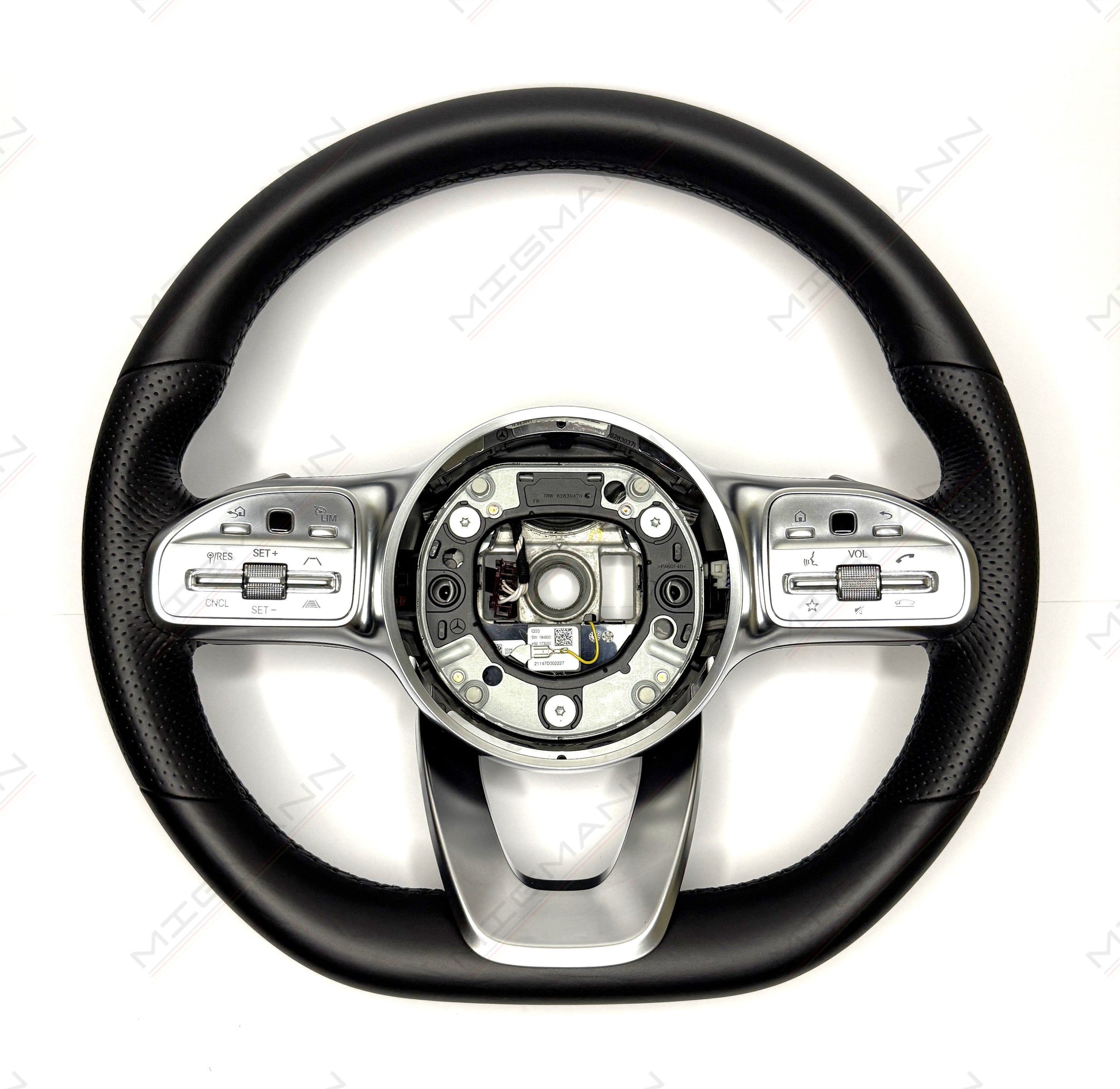 Mercedes leather steering wheel front view no airbag fits W205 W213 W177