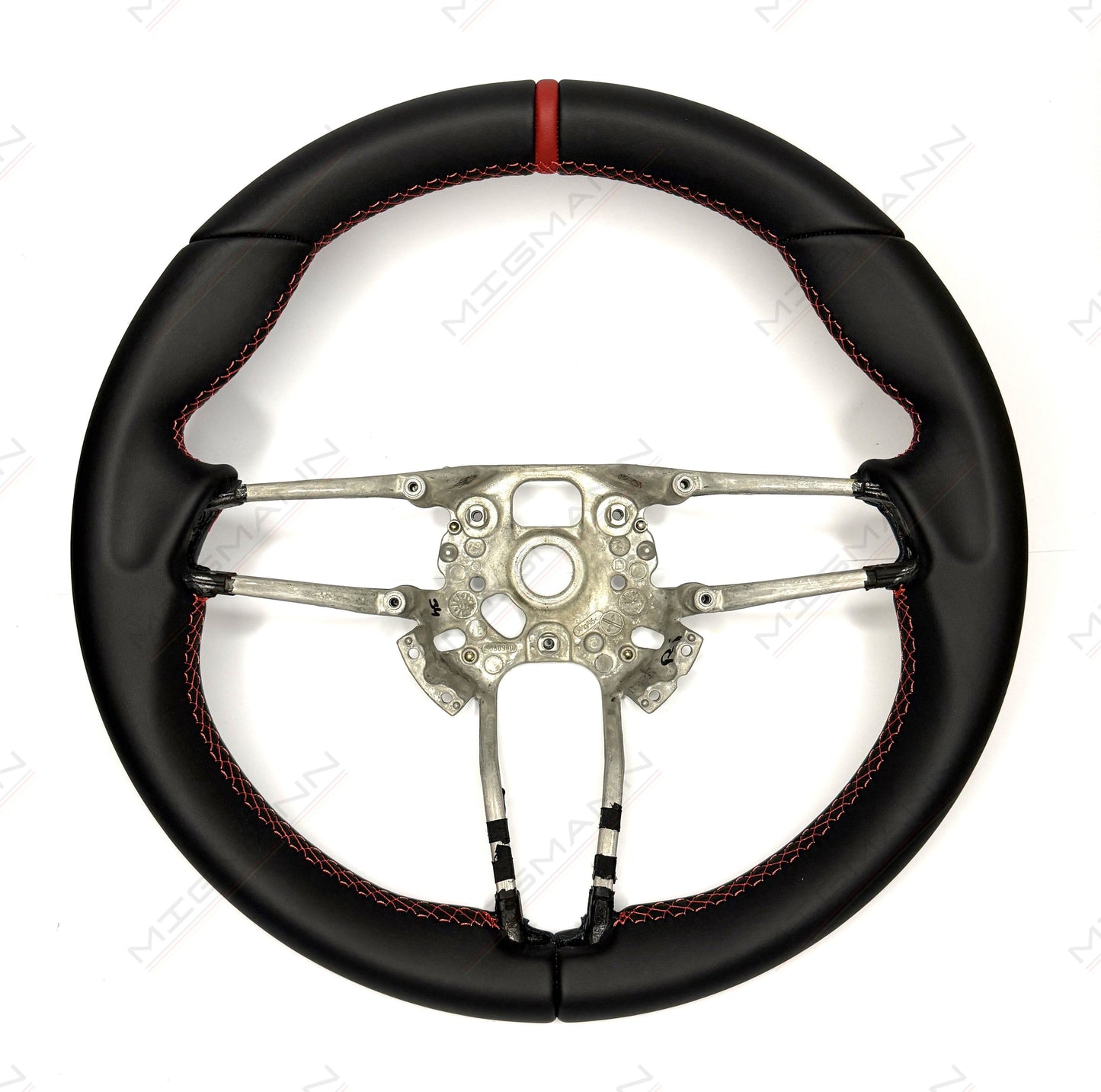 Porsche Steering Wheel Red Stitching & Center Marker
