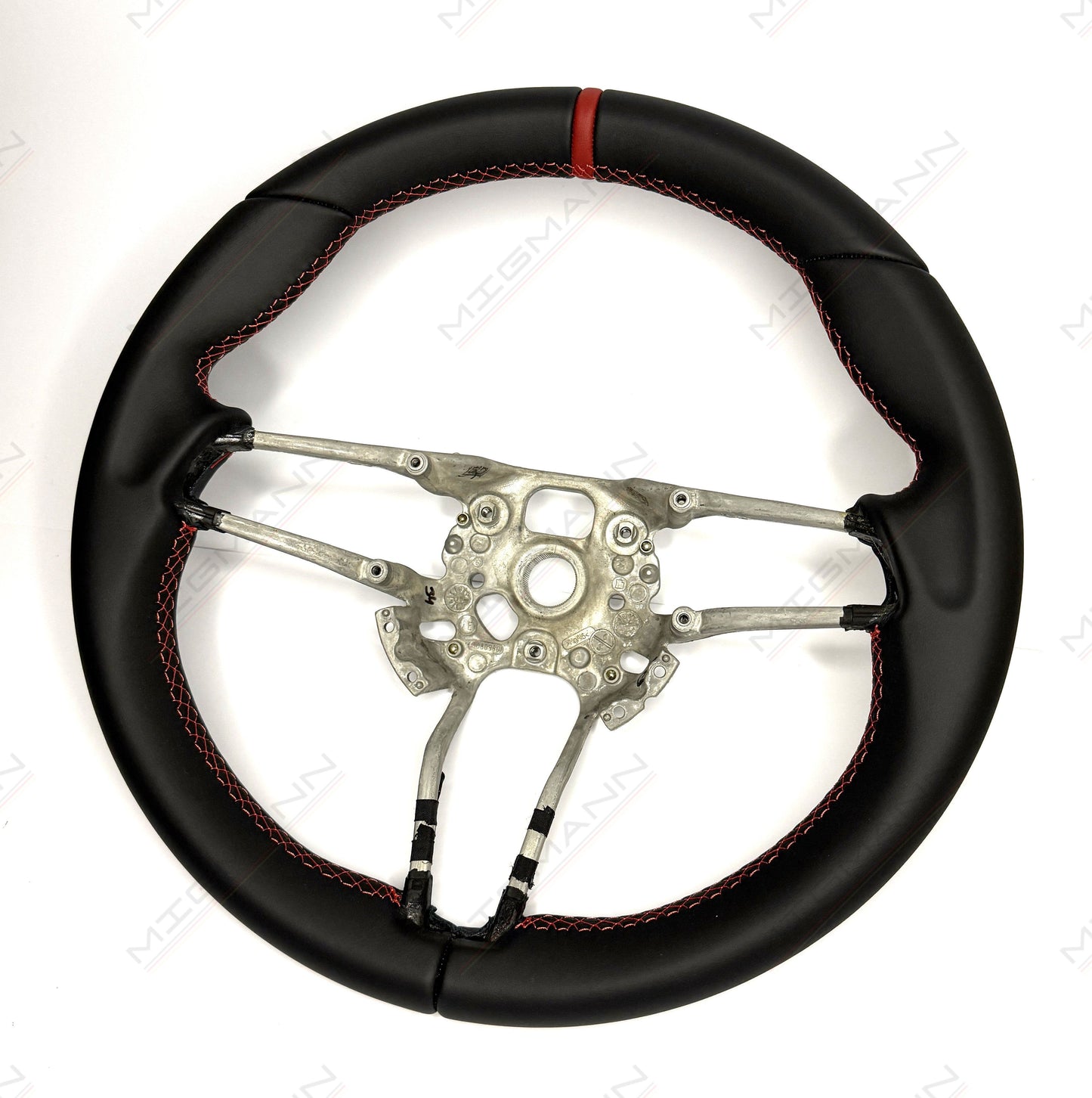 Porsche Steering Wheel Red Stitching & Center Marker