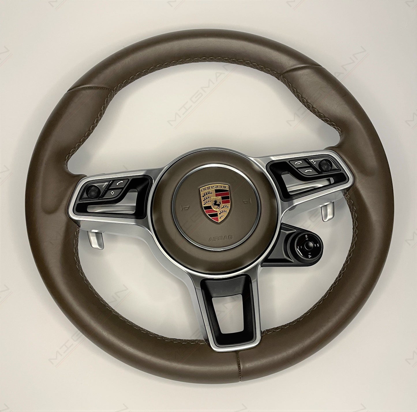 Porsche Steering Wheel with Chrono Controller (Saddle Brown)