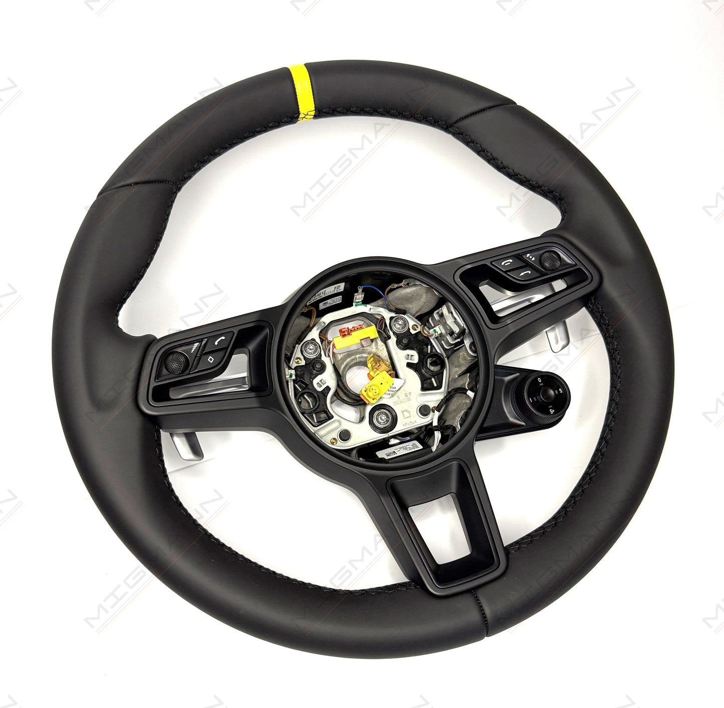 Porsche Steering Wheel With Yellow Marker