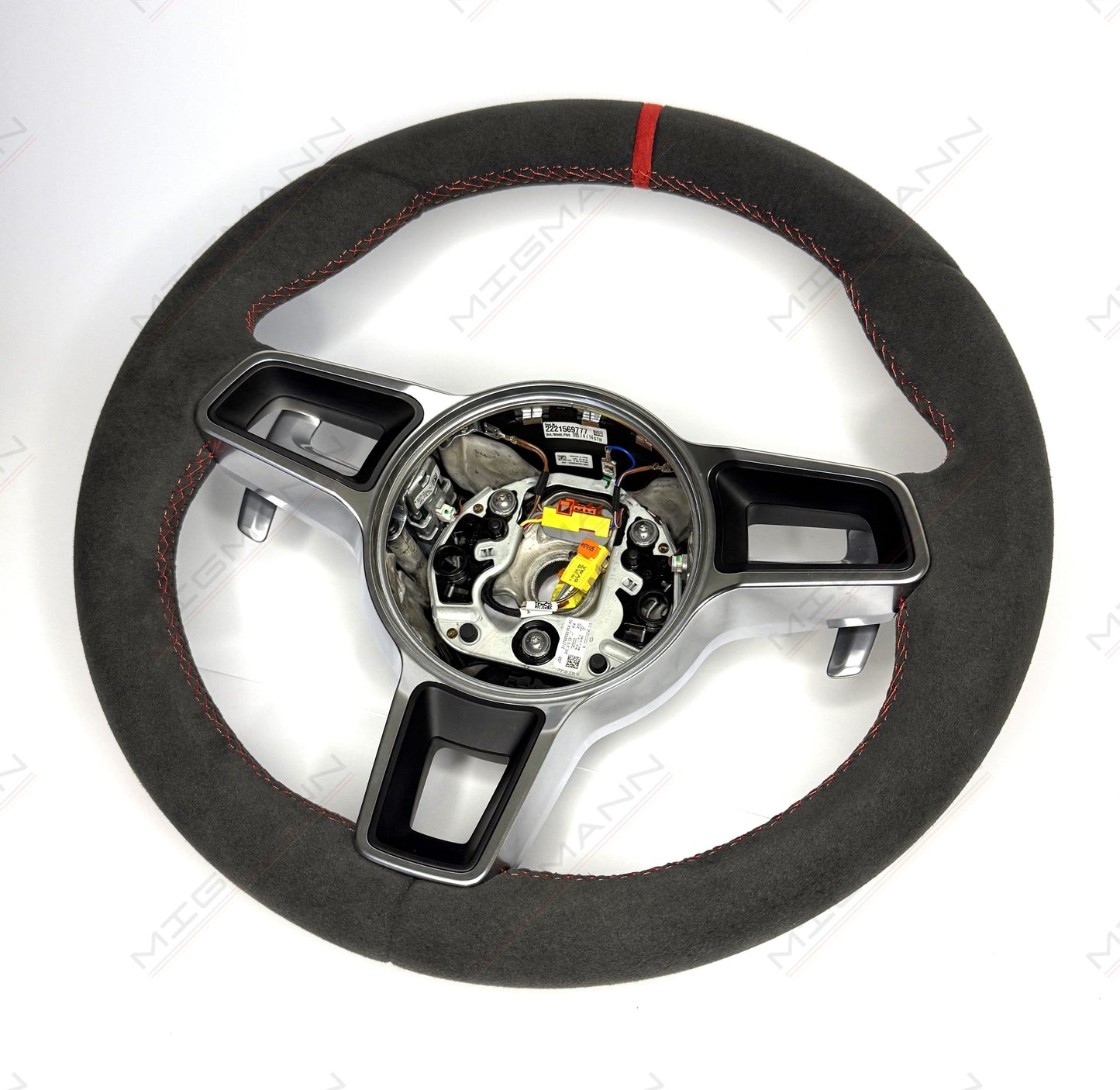 Porsche 9P1419091 Alcantara steering wheel PDK paddles no airbag