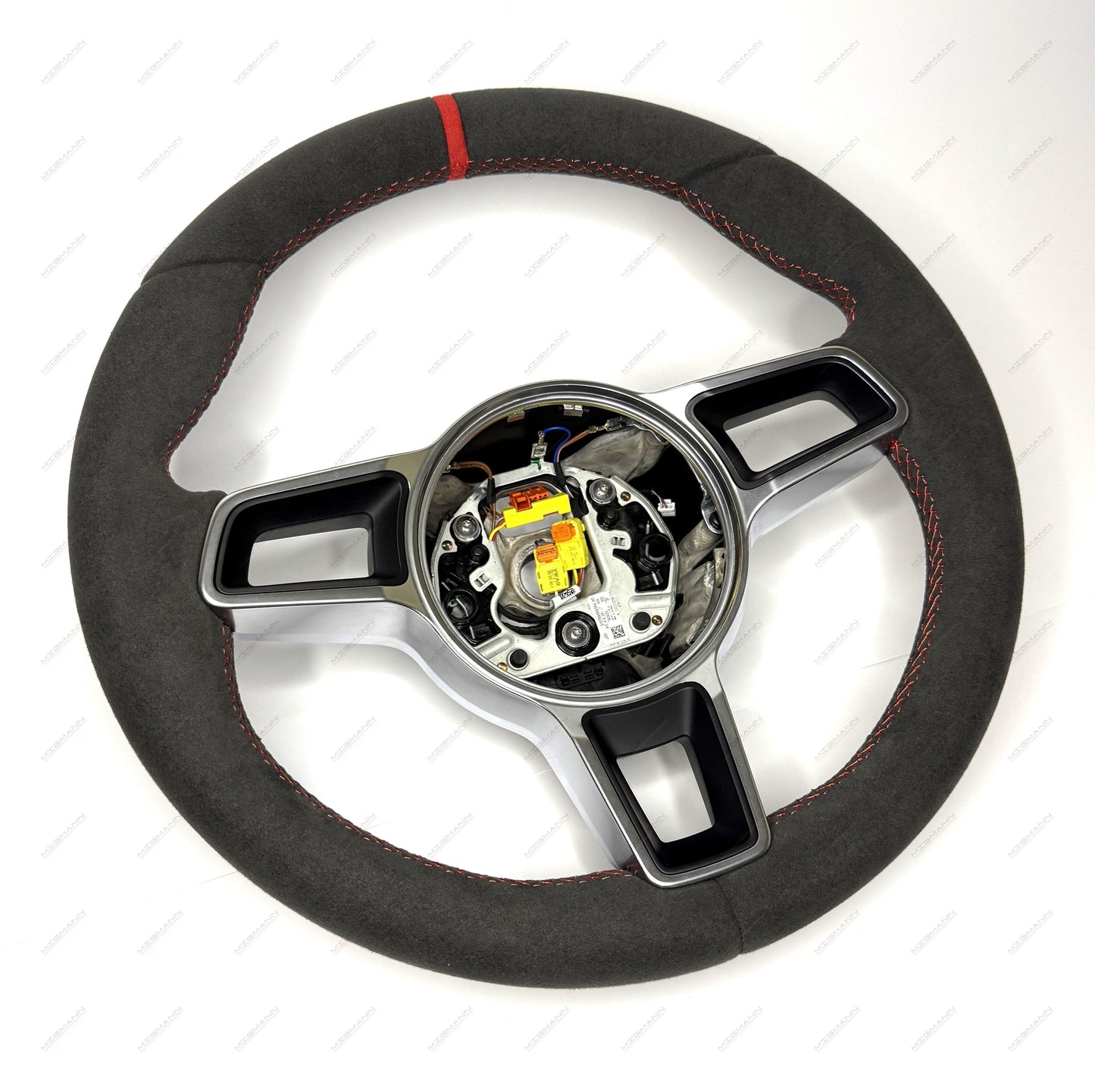 OEM Porsche 911 steering wheel Alcantara red center marker