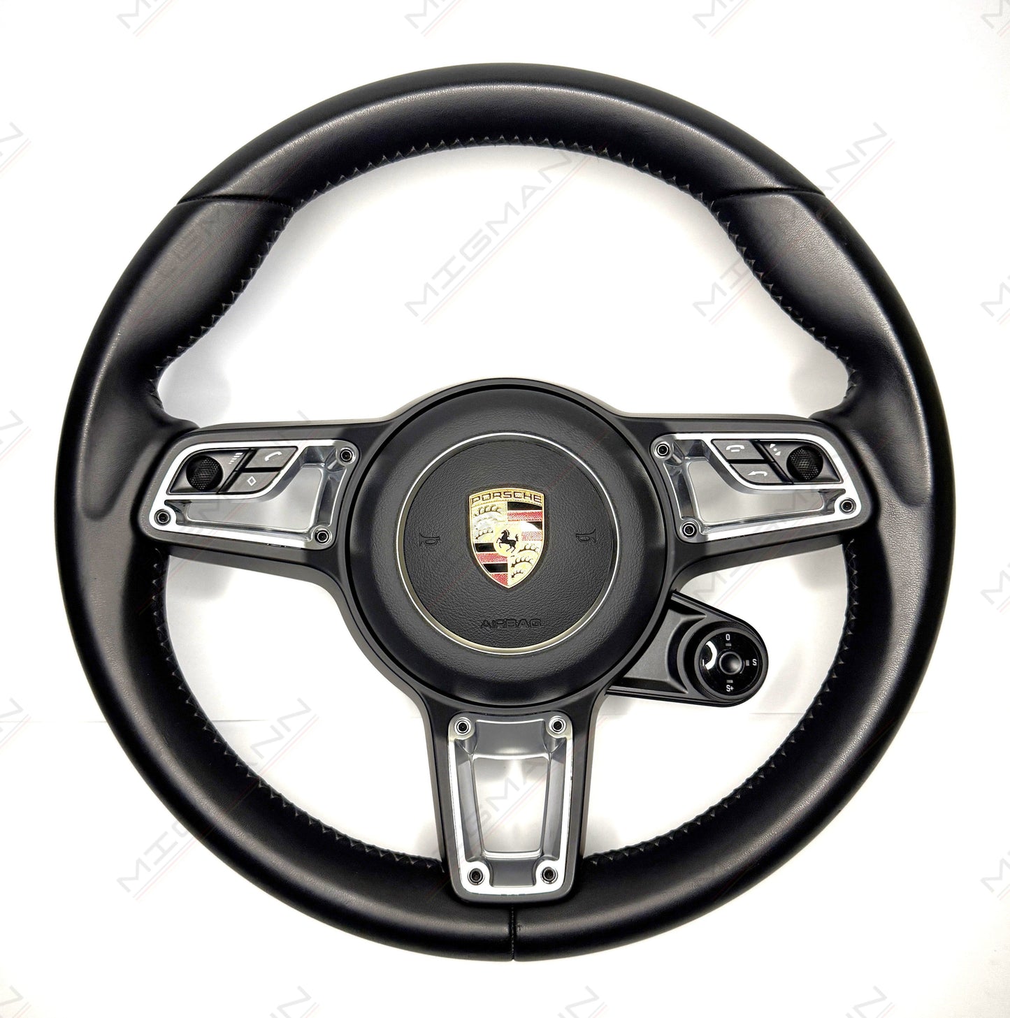 Porsche GT style heated steering wheel 360mm manual with airbag