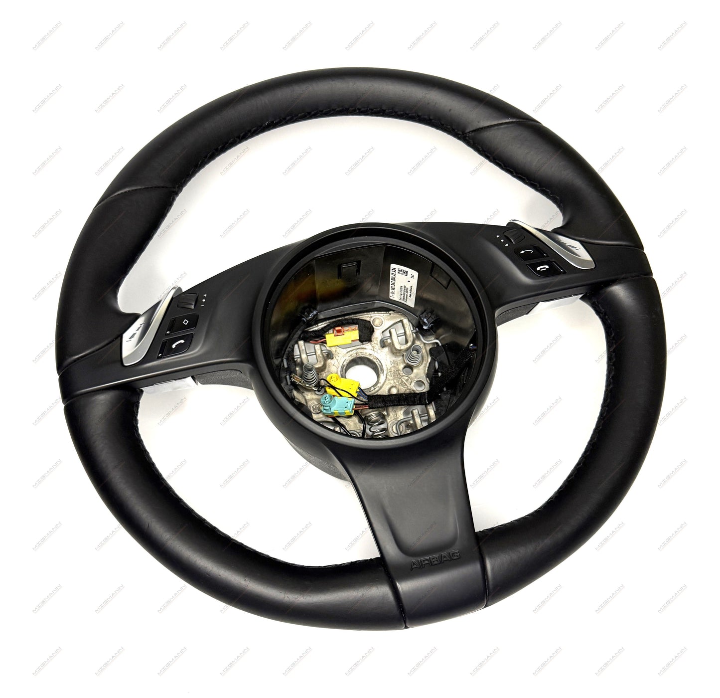 Genuine OEM Porsche Black Leather Steering Wheel