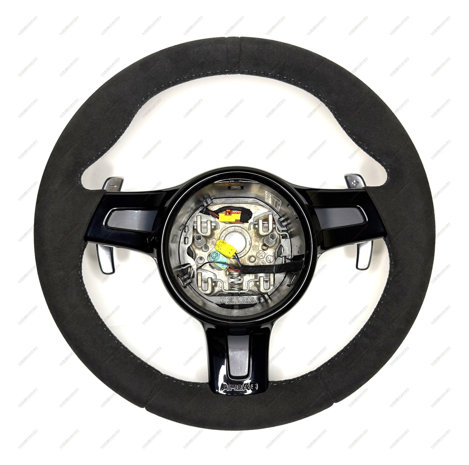 Porsche 997 Sport Design Alcantara Steering Wheel with Piano Black Trim